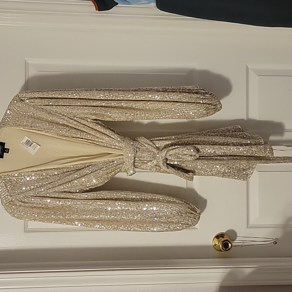 Audrey 3+1 Shimmering Gold Sequin Mini Dress